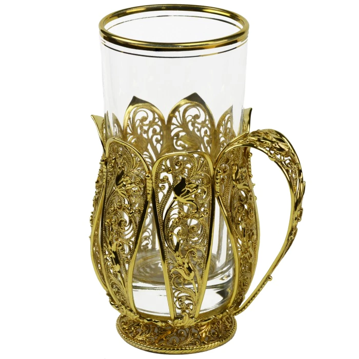 Inspiration cup holder made of silver with gilding